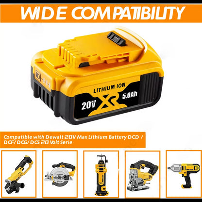 For DeWalt 18V/20V Max XR 5.0Ah DCB205 Lithium-Ion Battery Replacement (Twin Pack)