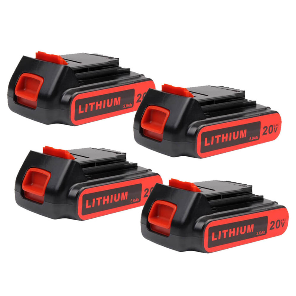 For Black And Decker 20V Battery Replacement | LBXR20 3.0Ah Li-ion Battery 4 Pack