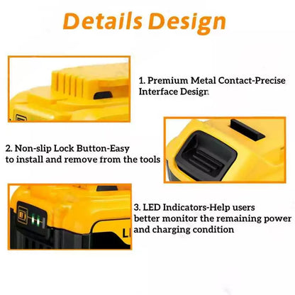 For DeWalt 18V/20V Max XR 5.0Ah DCB205 Lithium-Ion Battery Replacement For DCB180 DCB181 DCB182 DCB184 DCB200 DCB201