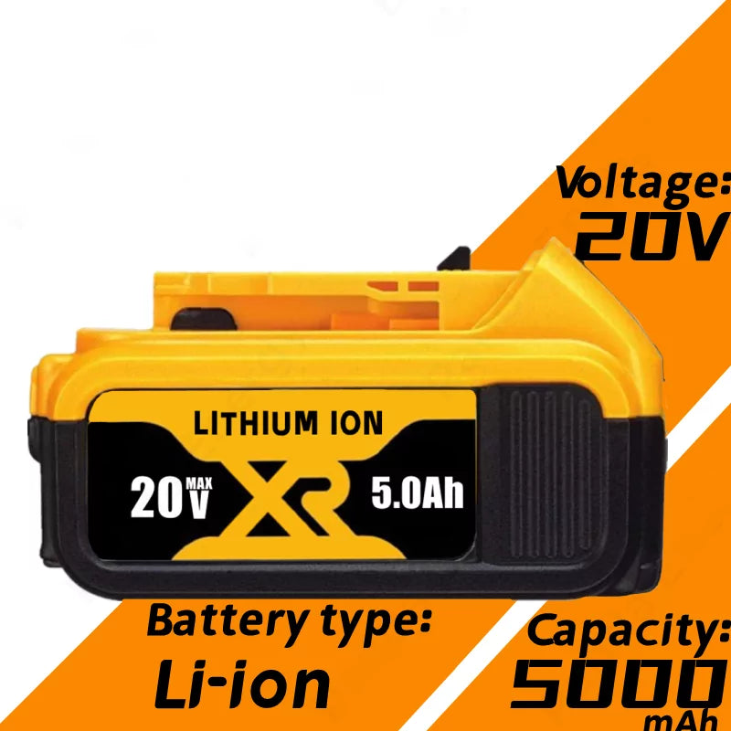 For DeWalt 18V/20V Max XR 5.0Ah DCB205 Lithium-Ion Battery Replacement (Twin Pack)