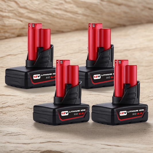 For Milwaukee M 12 Battery 6Ah Replacement | M 12B6 Batteries 4 Pack